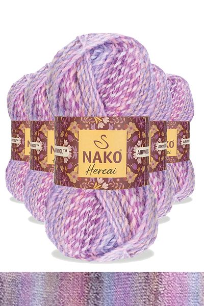 NAKO Hercai Ebruli 5 Pieces Cardigan Sweater - Beanie Hand Knitting Yarn Wool 28165