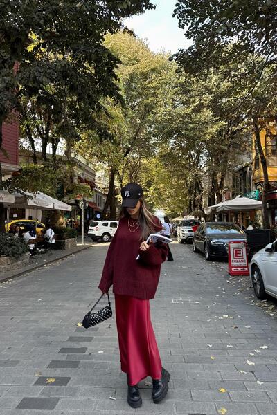 mylove Oversize Kazak Bordo