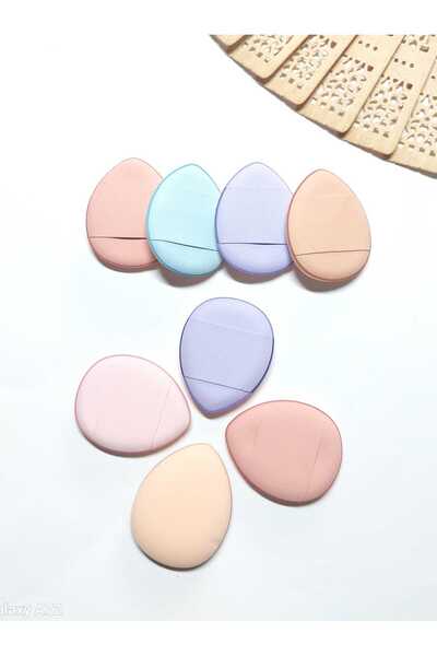 SEVRU Parmak Mini Makyaj Süngeri - Puf Kapatıcı, Allık, Pudra, Rötuş Süngeri 4 Adet