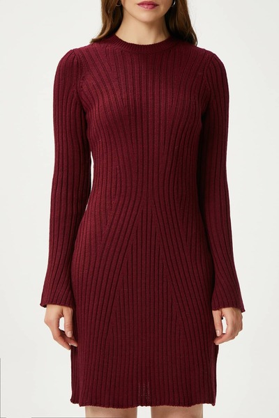 Ritnice Γυναικείο πλεκτό φόρεμα Laila Burgundy