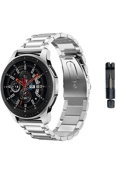 redmud teknoloji Huawei Watch 4 Pro ile Uyumlu  22 mm Klasik Çelik Kordon Pas...