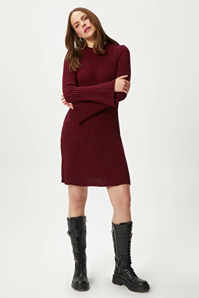 Ritnice Γυναικείο πλεκτό φόρεμα Laila Burgundy