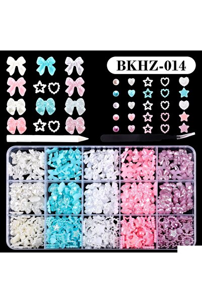 Venalisa 500 Adet Tırnak Charm Süsleme Çarm Kalem Cımbız Hediyeli