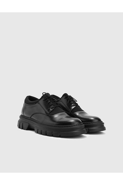 İLVİ Martin Genuine Leather Black Men's Oxford Shoes