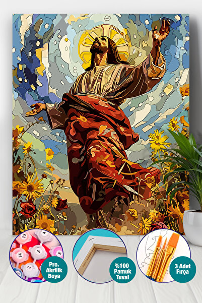 Picasso World Hobby Art Sayılarla Boyama Numaralı Tuval Seti Fırça Boya Dahil...