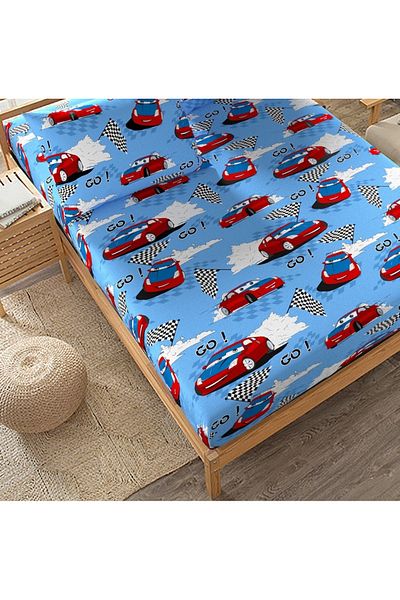 MORRİVAL 120X200 Fitted Sheet Set with Single Person Car, Pillowcase + Fitted Sheet 120X200