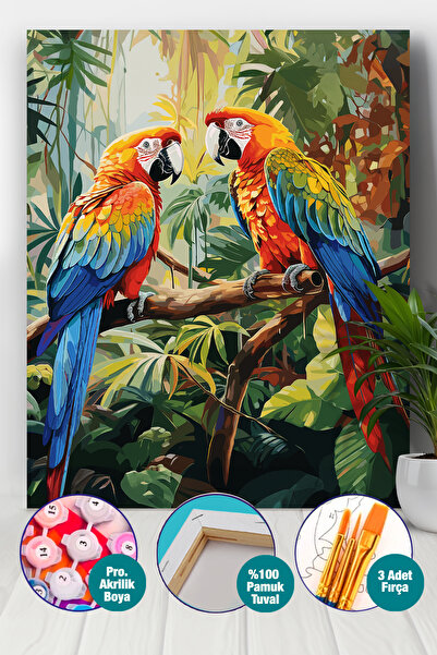 Picasso World Hobby Art Sayılarla Boyama Numaralı Tuval Seti Fırça Boya Dahil...