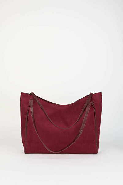 Vivaq Women's Suede Claret Red Large Size Zipper Closure Handbag and Shoulder Bag