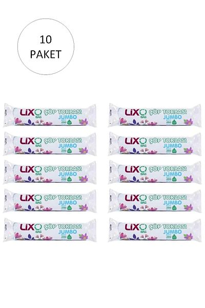 LİXO J-250 Jumbo Size Blue Garbage Bag - 80X110 Cm, 10 Rolls, 10 Pack = 100 Pieces