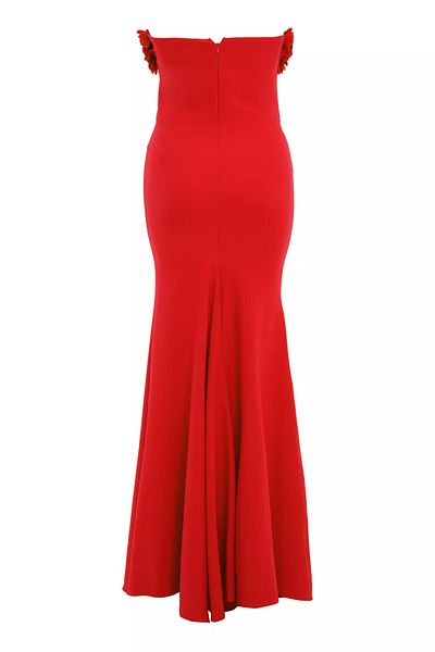 Keikei Plus Size Red Crepe Dress