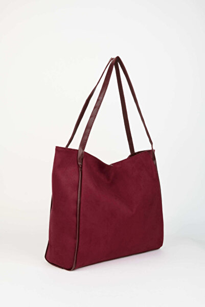 Vivaq Women's Suede Claret Red Large Size Zipper Closure Handbag and Shoulder Bag