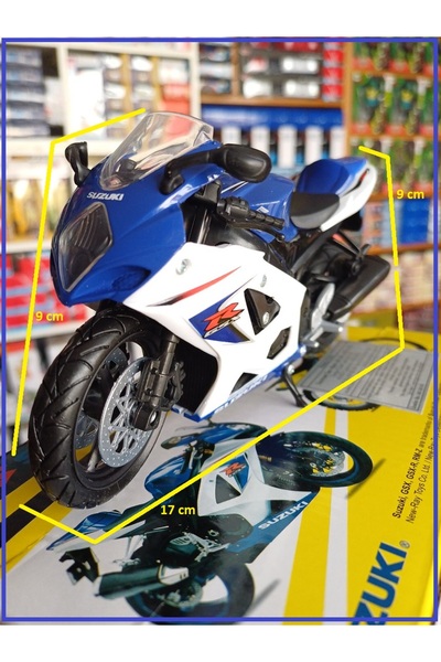OYUNCAKSAHİLİ Suzukı GSX R1000 Model Motorsiklet 1:12 Ölçek Metal Plst Suzuki Motosiklet Ayakta Durur