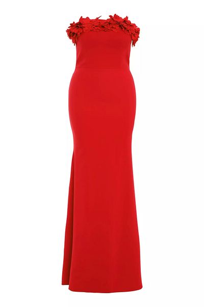 Keikei Plus Size Red Crepe Dress