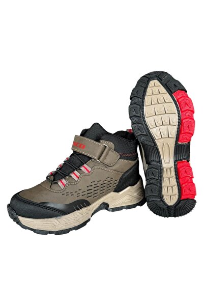 Liger Cırtlı İçi Yünlü Soğuk Geçirmez Outdoor Günlük Çocuk Bot VİZON - KIRMIZI