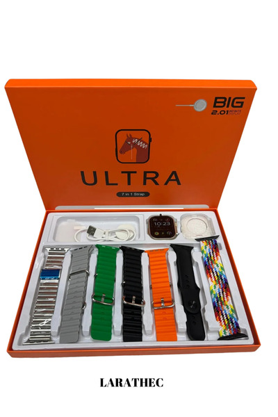 LaraThec 49mm Kol Saati 7 Kordon Hediyeli X621 Model Bildirim Çağrı Özellikli