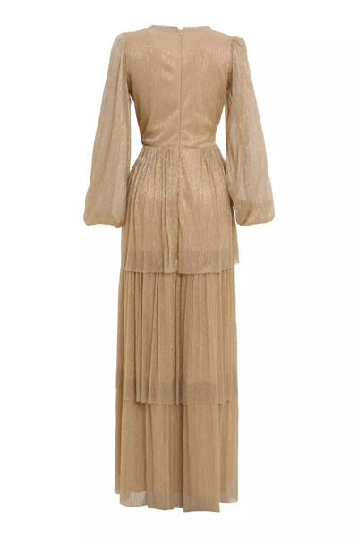 Keikei Altın moonlight uzun kol uzun elbise