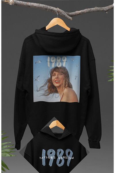 Fuddy Moda 1989 Taylor's Version Back Printed Hoodie Sweatshirt, Unisex Oversize Taylor Swift Printed Hoodie