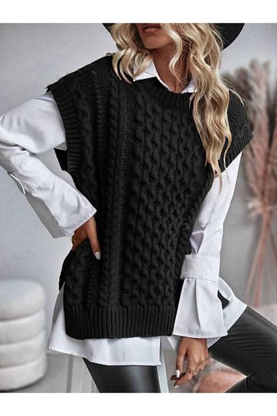YUGA KNİTTİNG Knit Detailed Knitwear Women's Suede