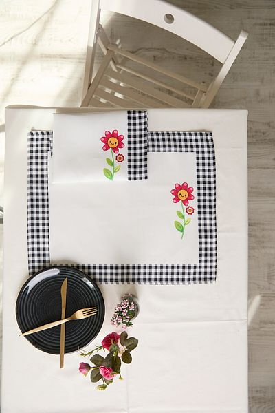 AYSHOME Set de servicii american Ays Home din 2 piese Black Gingham