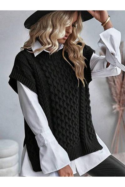 YUGA KNİTTİNG Knit Detailed Knitwear Women's Suede
