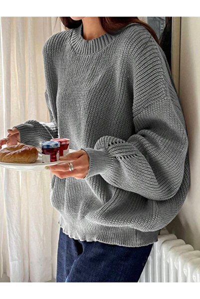 YUGA KNİTTİNG Πλεκτό γυναικείο πουλόβερ Selanik Oversize