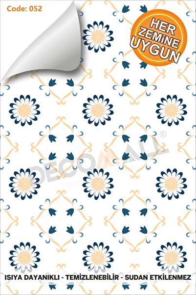 DECOMALL Code 52 Suya Dayanıklı Mutfak Banyo Zemin Mermer Mobilya Fayans Yapışkanlı Folyo Kaplama