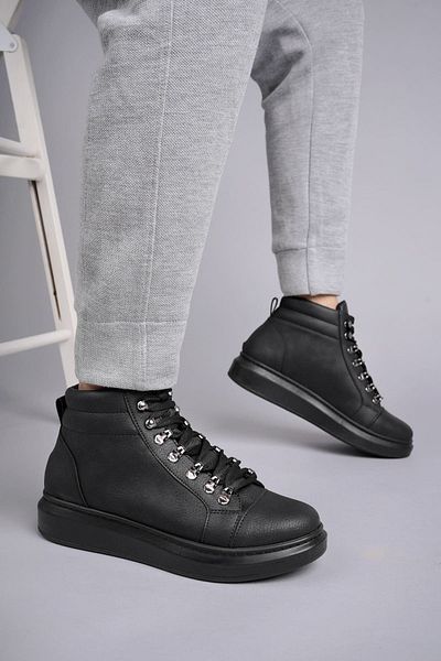 Joy Man J206 Ottawa - Ανδρικά μαύρα αθλητικά μποτάκια, κορδόνια και μοντέλο ST