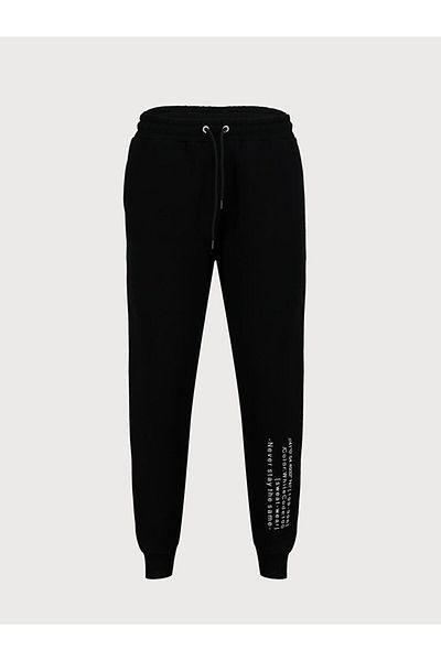 Ltb Jogger Slogan Printed Black Tracksuit
