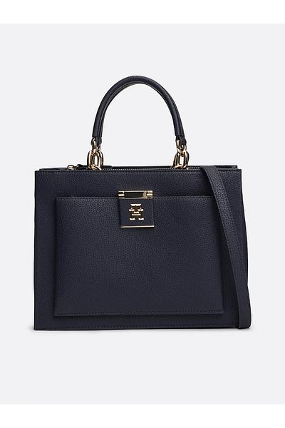 Tommy Hilfiger Modrá dámská taška přes rameno – dvojité hlavní přihrádky, nastavitelný popruh a zapínání na zip Aw0Aw17032-D
