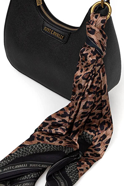 Just Cavalli Black Short Strap Shoulder Bag with Gold Brand Logo - 77Ra4Bi4Zs766-899