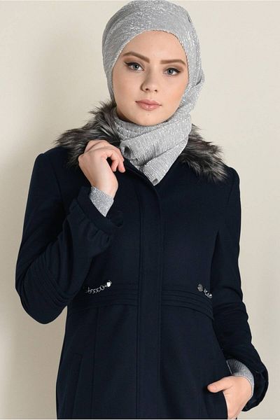 Alvina Κασμίρ Μάντο 9789 - Λεπτομέρεια γούνας στον γιακά