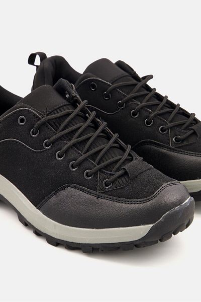French Connection Men Lace Up Hike Low Sport Shoes, Black