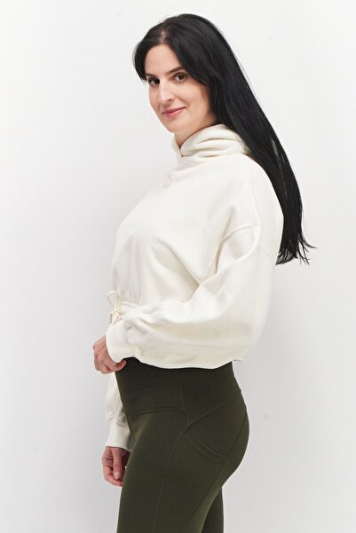 Puma Women Sportswear Fit Brand Logo Training Crop Hoody, Cream