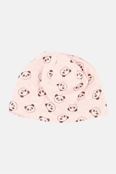 Reserved Toddlers Girl Allover Print Beanie, Pink Combo