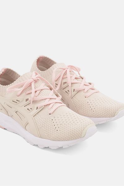 Asics Women Lace Up Closed Toe Sport Shoes, Beige