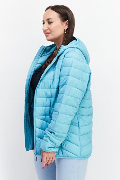 Trespass Women Brand Logo Quilted Jacket, Aqua Blue