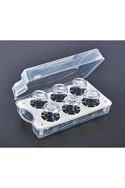 Bayev صندوق حمل كوب الشاي البلاستيكي الشفاف - صندوق نزهة بسعة 6 أكواب