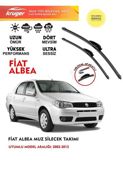 KRUGER Albea Cam Muz Silecek Takımı 2008 Model Araca Özel . Aparat