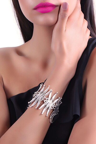 LABALABA Kadın Antik Gümüş Kaplama Bohem Kol Aksesuarı&bileklik