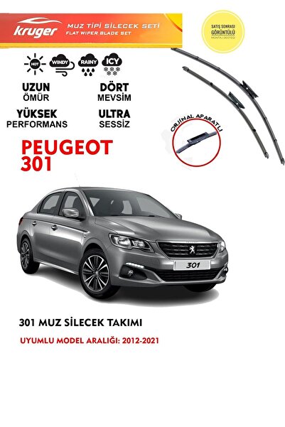 KRUGER Ön Cam Muz Silecek Süpürgesi Takım Peugeot 301 / Citroen C Elysee 1.4 ...