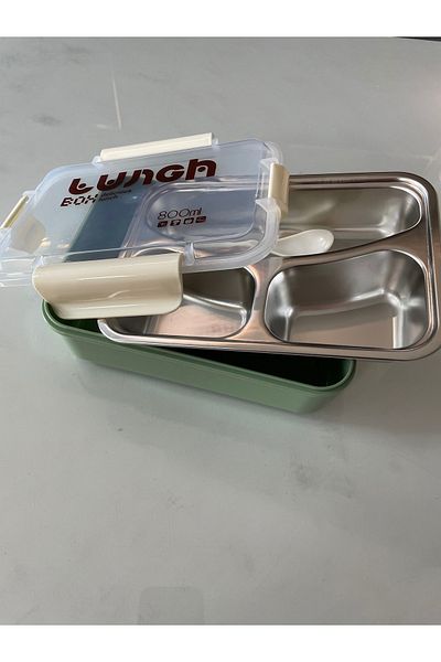 Kayra Stone Steel Lunch Box Green