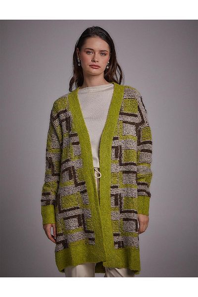 Kayra Αποκλειστική ζακέτα από μαλλί Alpaca Beige-Green