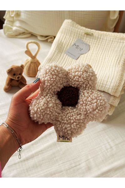 MİNT COLLECTİON Daisy Patterned Teddy Pacifier Strap