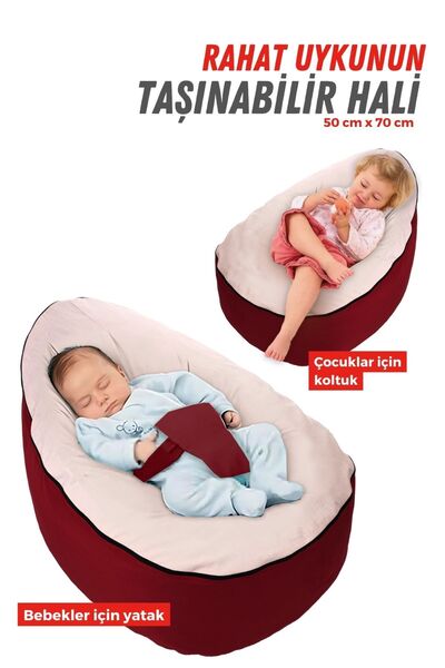 St Morritz Bebek Reflü Yatağı , Fasulye Yatak ,bebek Yatağı Fermuarlı Bebek Yatak Yıkanabilir Kılıf Pembe