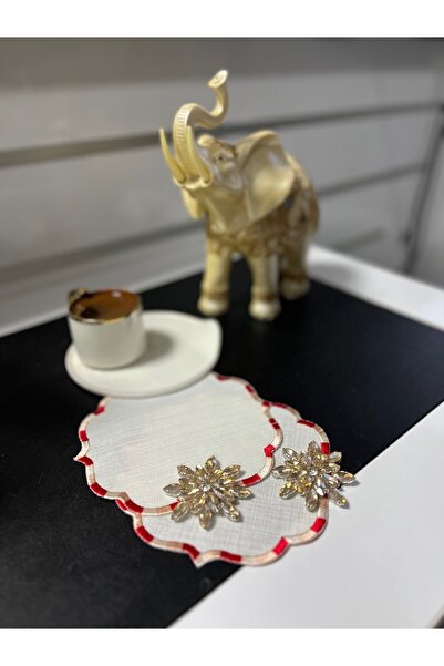 hobidünyam- منديل كوكتيل مرصع بالزهور مكون من قطعتين