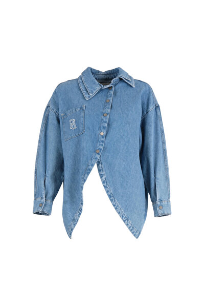 Pilea Cămașă din denim cu decolteu dublu Mia