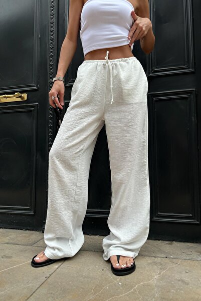 mylove Bağcıklı Pantolon Beyaz