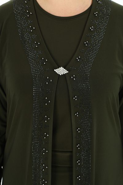 TRENDSE Women's Mother Inside-Outside Set with Rhinestones and Brooches Wedding Stylish Set