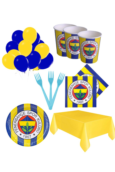 Fenerbahçe 8 Kişilik Taraftar Tabak Bardak Peçete Doğum Günü Parti Seti