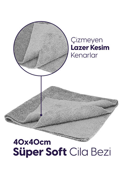 Genel Markalar Mikrofiber Cila Bezi 40x40 cm Gri